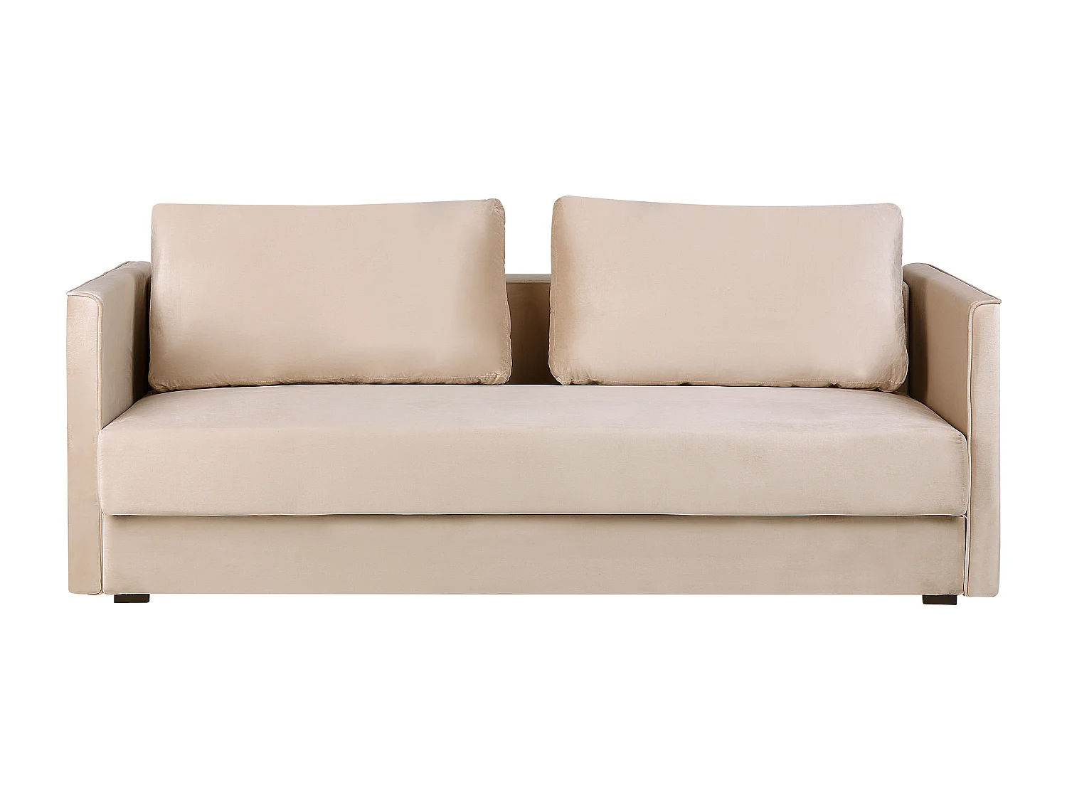 Canapé convertible 3 places avec rangement en velours beige EKSJO