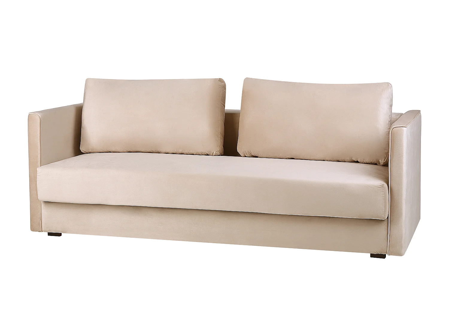 Canapé convertible 3 places avec rangement en velours beige EKSJO