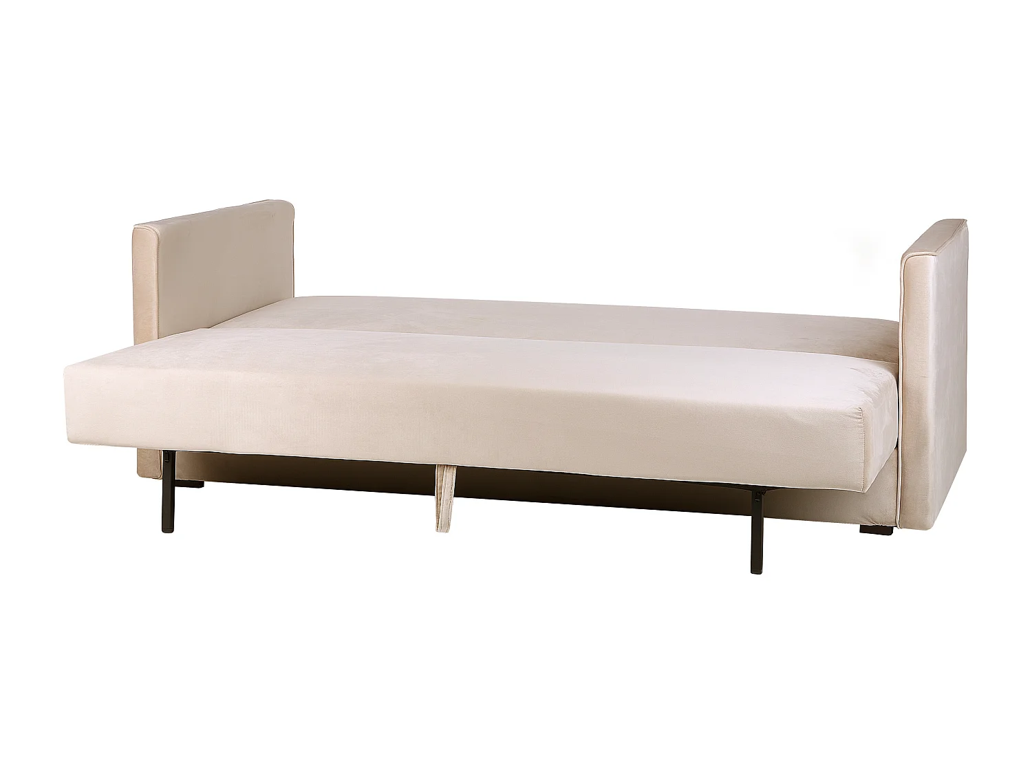 Canapé convertible 3 places avec rangement en velours beige EKSJO