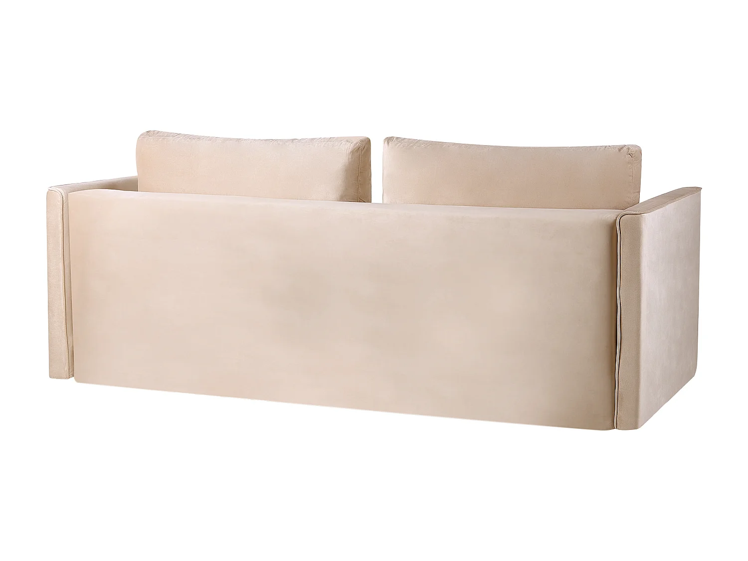 Canapé convertible 3 places avec rangement en velours beige EKSJO