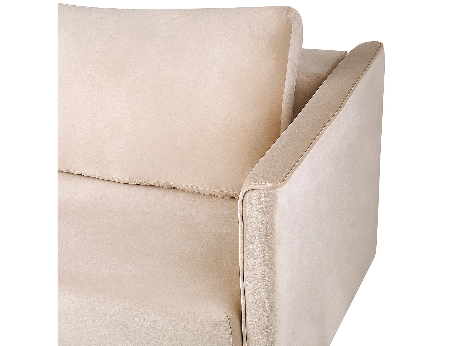 Canapé convertible 3 places avec rangement en velours beige EKSJO