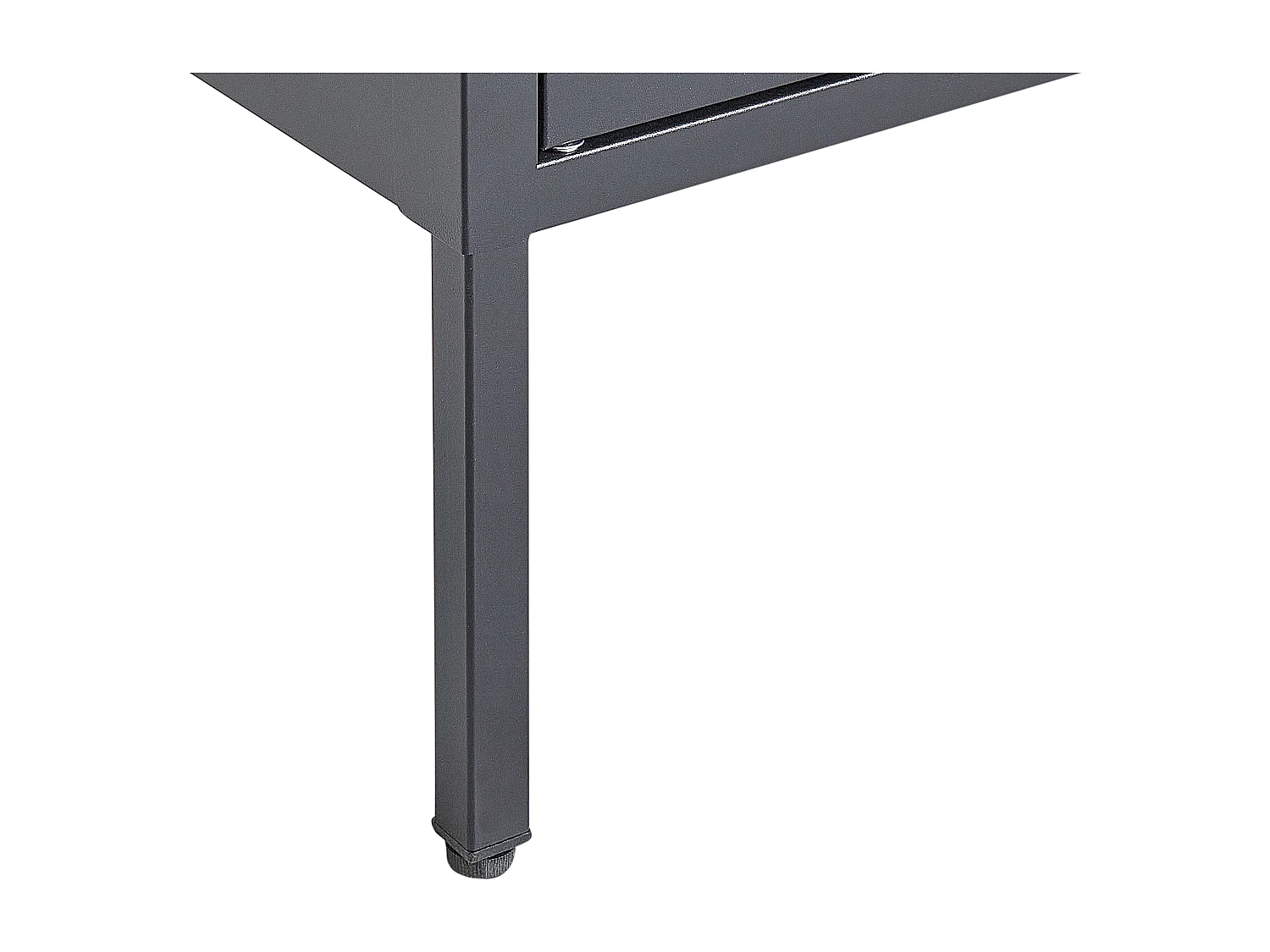 Hohe Vitrine Metall schwarz 5 Fächer 180 cm mit 2 Glastüren Industrie Stil Oxted