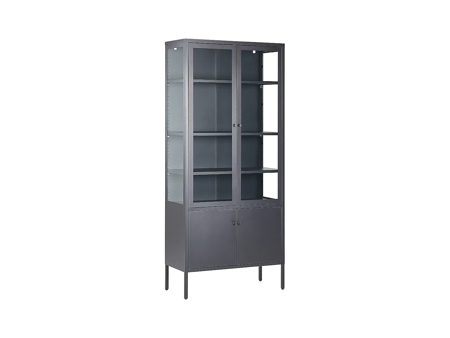Vitrine en verre OXTED Métal 80 cm Noir