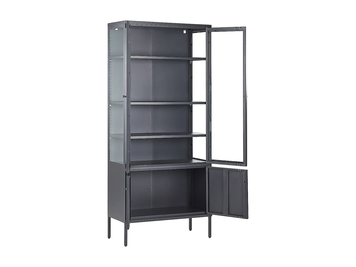 Armoire vitrine OXTED Métal 80 cm Noir