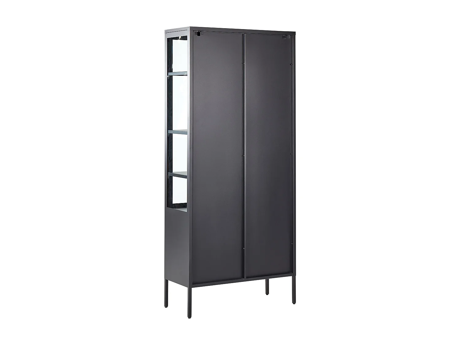 Armoire vitrine OXTED Métal 80 cm Noir