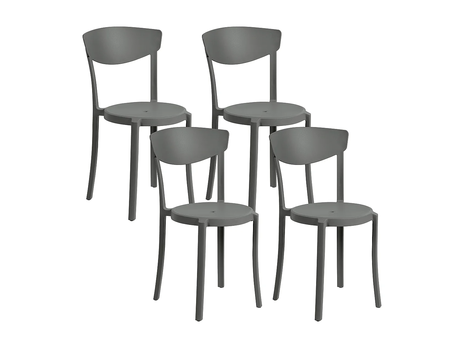 Lot de 4 chaises de jardin VIESTE Gris foncé