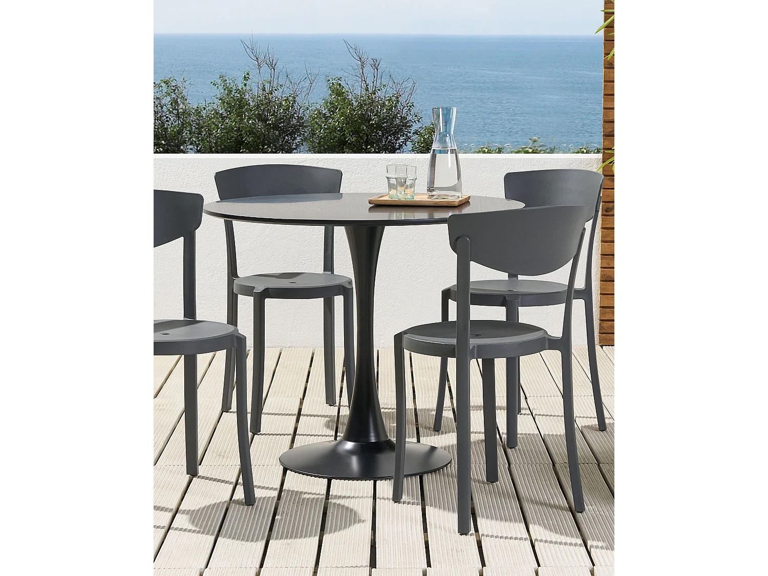Lot de 4 chaises de jardin VIESTE Gris foncé