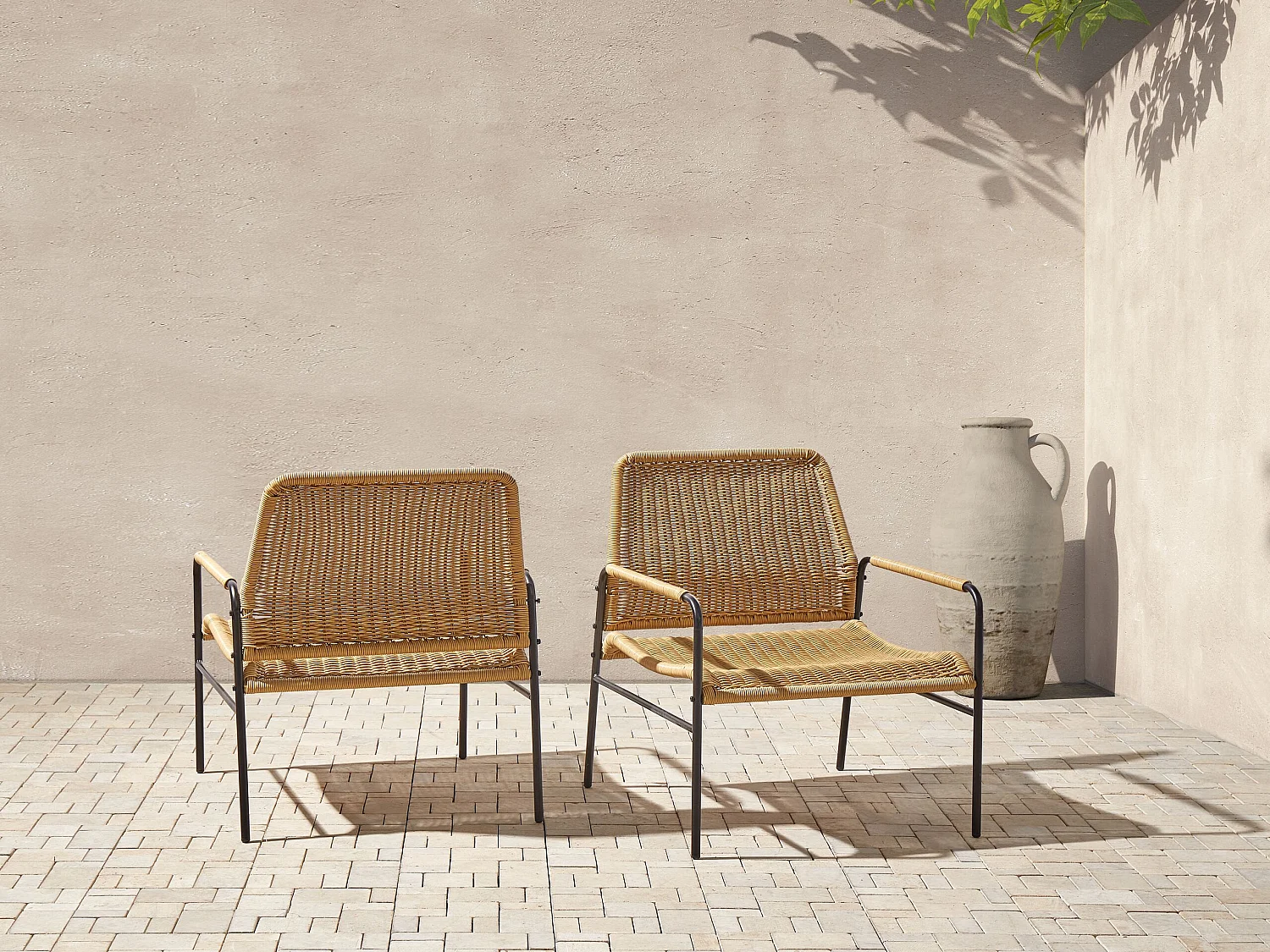 Lot de 2 chaises de jardin PRASIMO Naturel