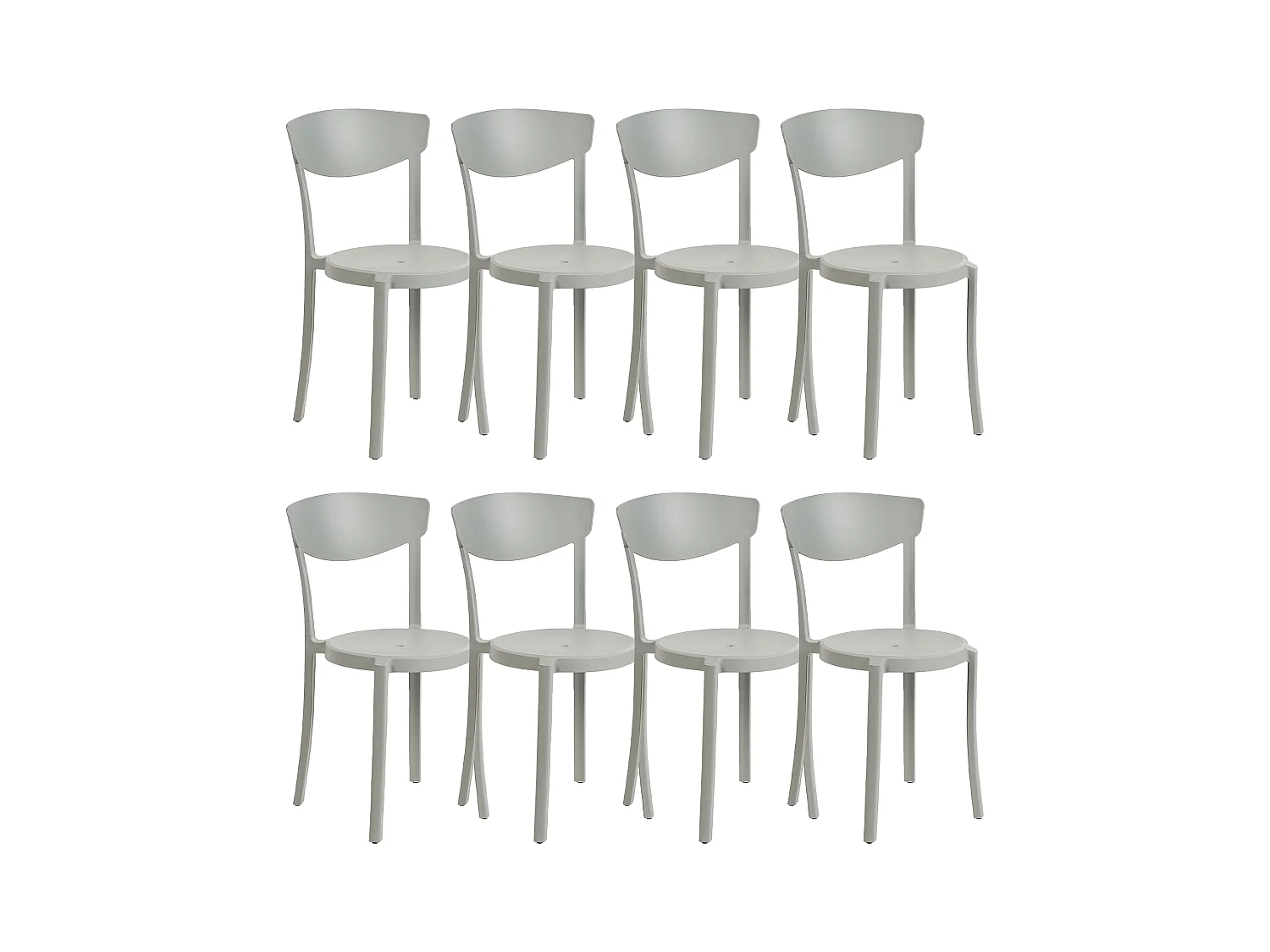 Lot de 8 chaises de salle à manger VIESTE Gris clair