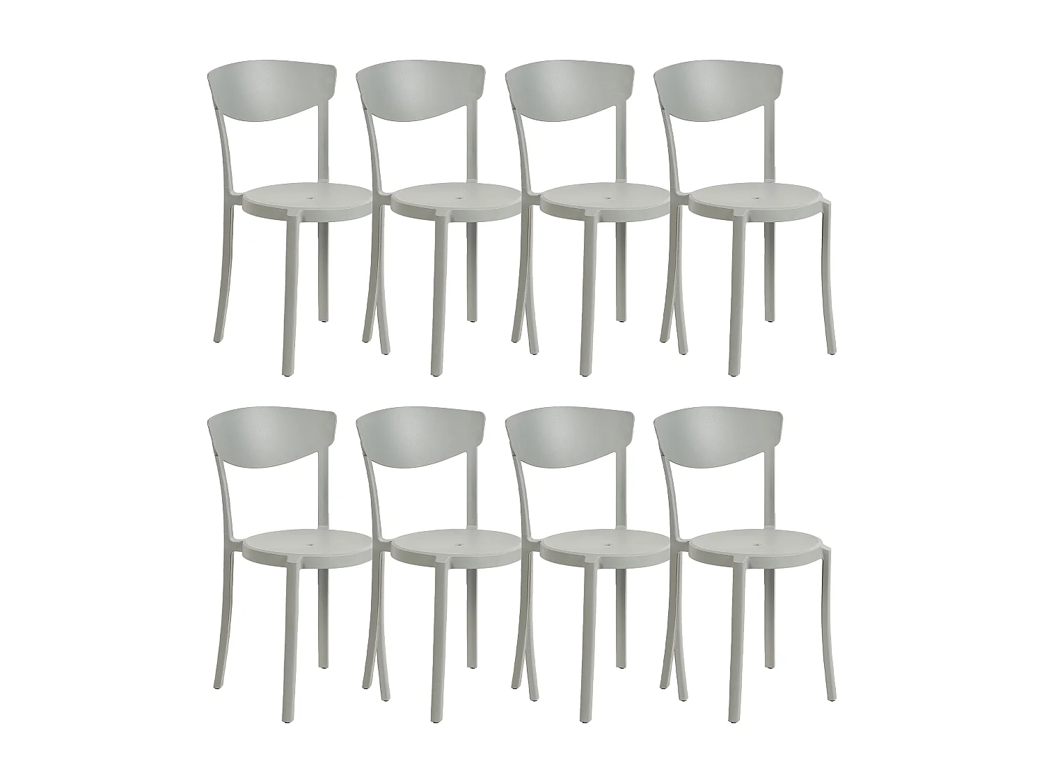 Set van 8 eetkamerstoelen VIESTE Lichtgrijs