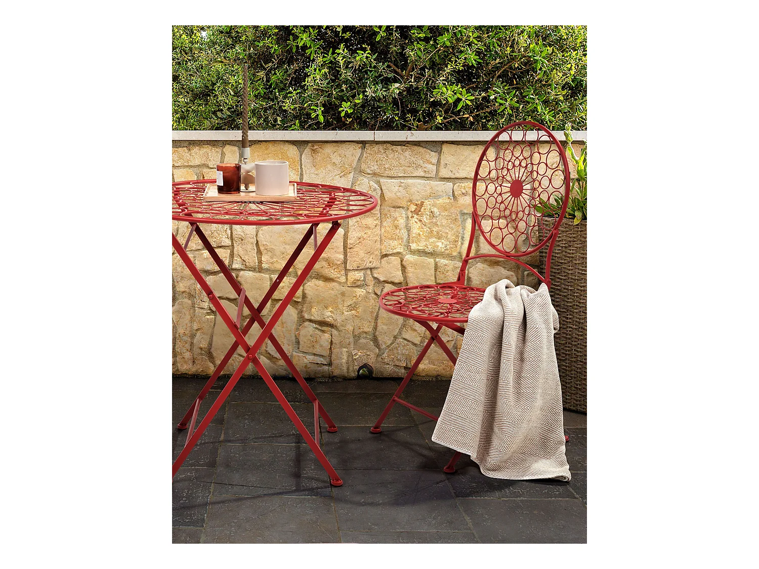 Lot de 2 chaises de jardin SCARIO Métal Rouge