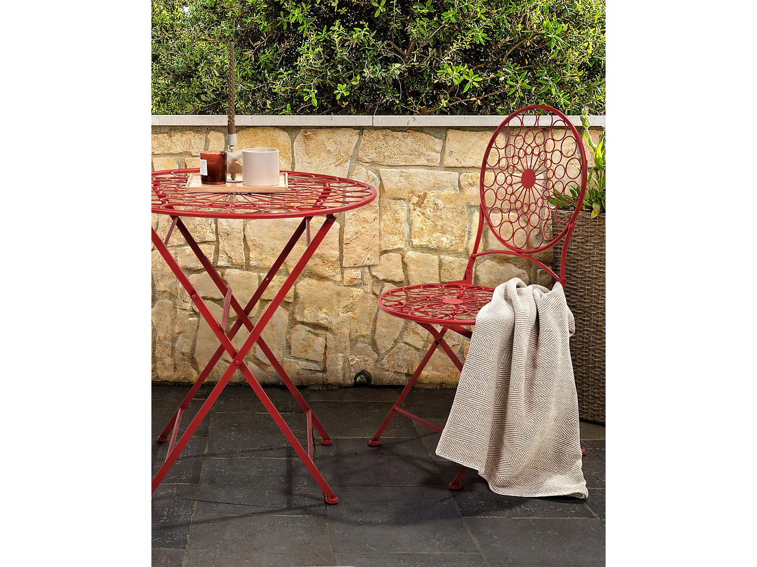 Set van 2 tuinstoelen SCARIO Metaal Rood