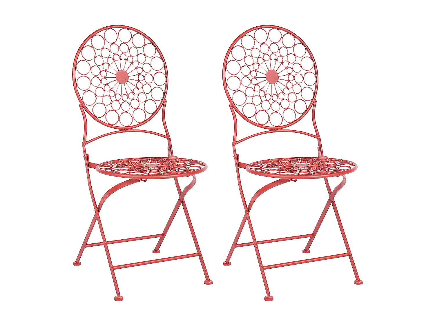 Lot de 2 chaises de jardin SCARIO Métal Rouge
