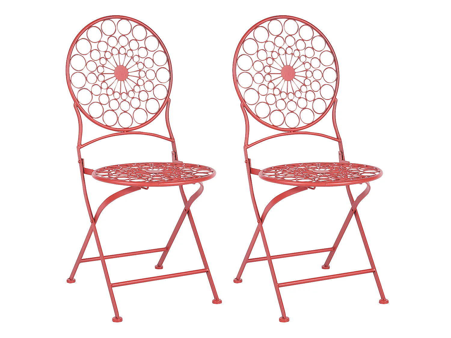 Set van 2 tuinstoelen SCARIO Metaal Rood