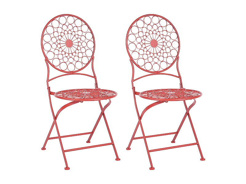 Lot de 2 chaises de jardin SCARIO Métal Rouge