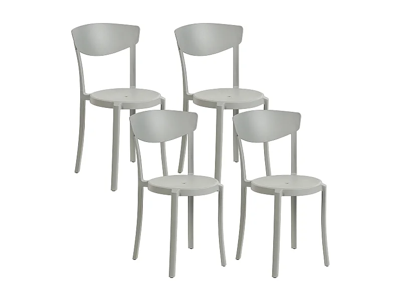 Lot de 4 chaises de jardin VIESTE Gris clair