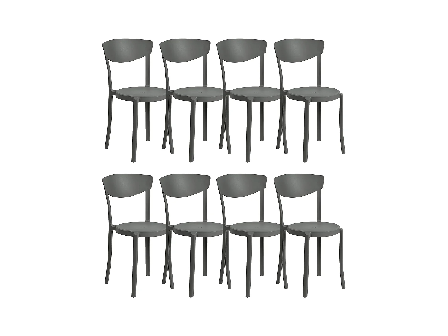 Set di 8 sedie da pranzo VIESTE Grigio scuro