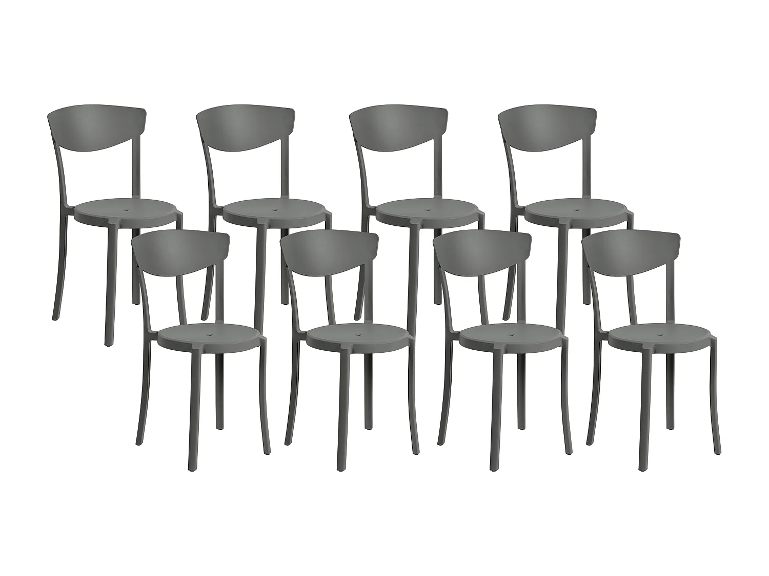 Lot de 8 chaises de salle à manger VIESTE Gris foncé