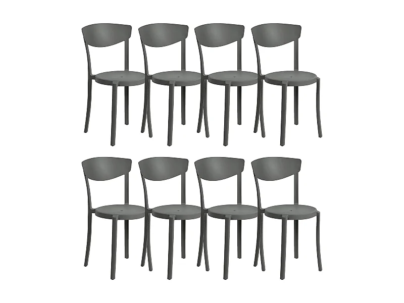 Set di 8 sedie da pranzo VIESTE Grigio scuro