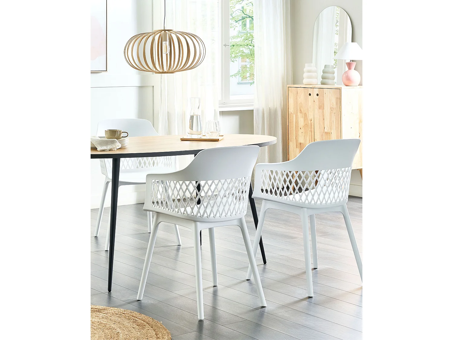 Conjunto de 2 sillas de comedor ALMIRA Blanco