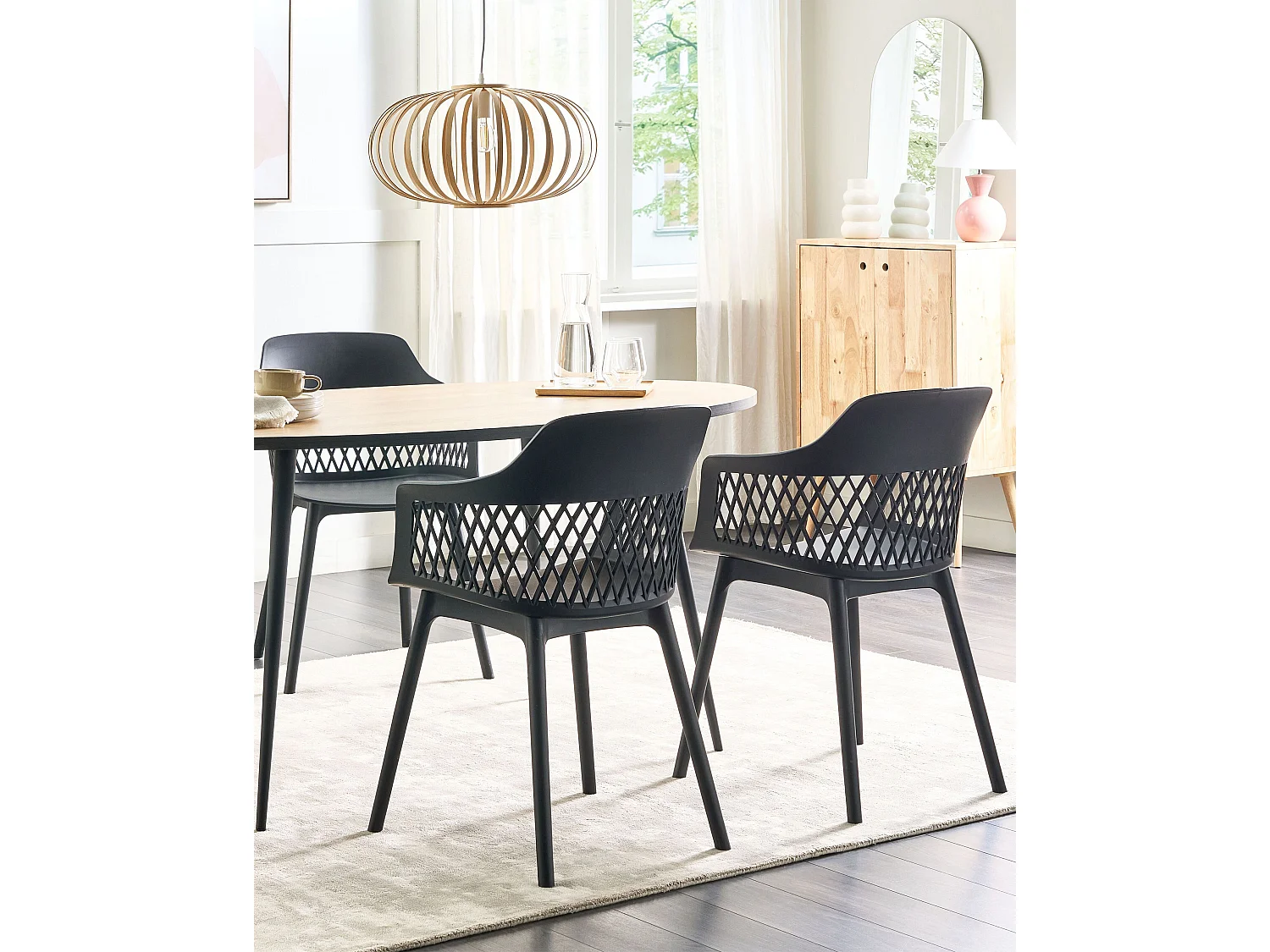 Lot de 2 chaises de salle à manger ALMIRA Noir