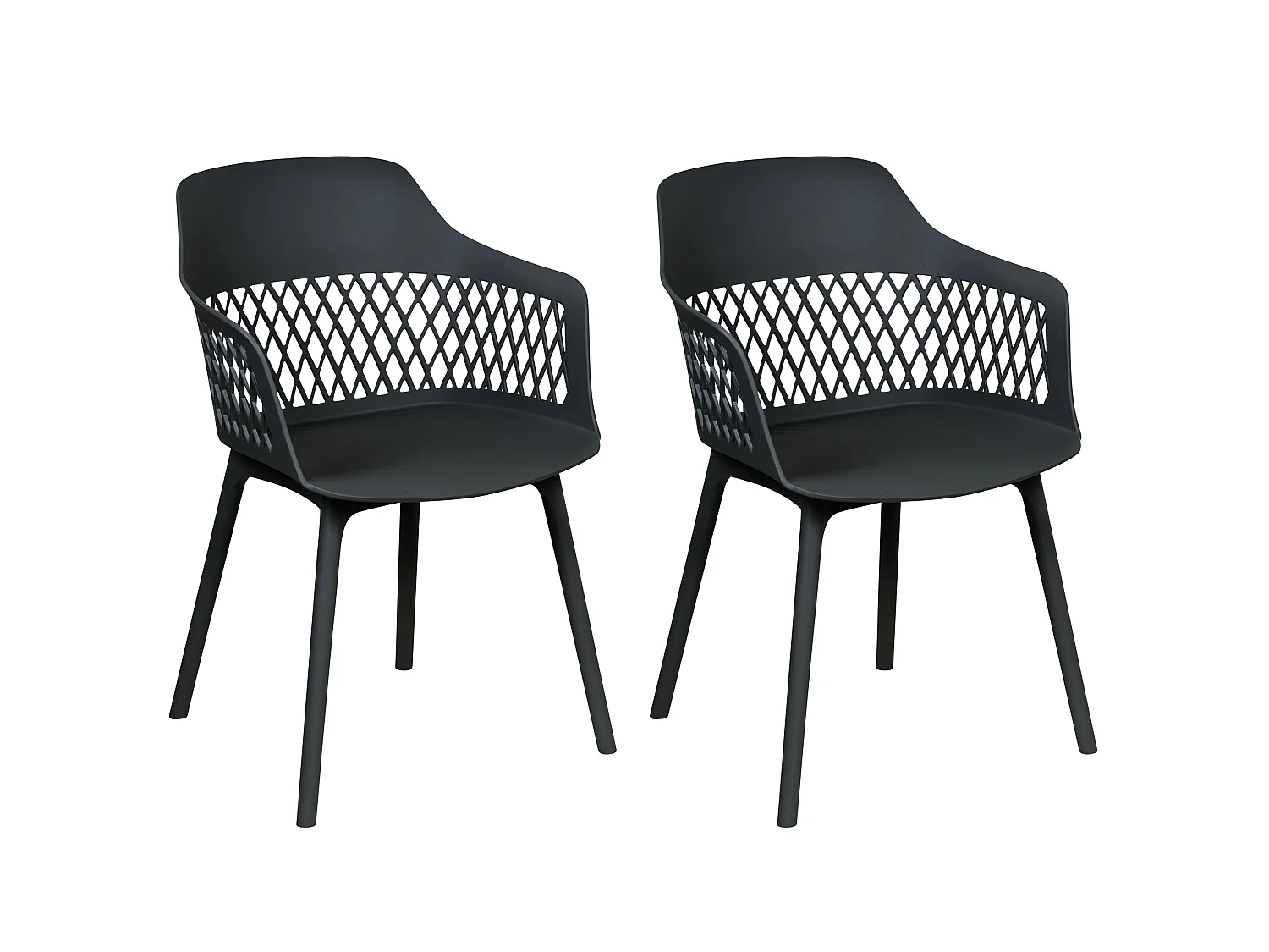 Lot de 2 chaises de salle à manger ALMIRA Noir