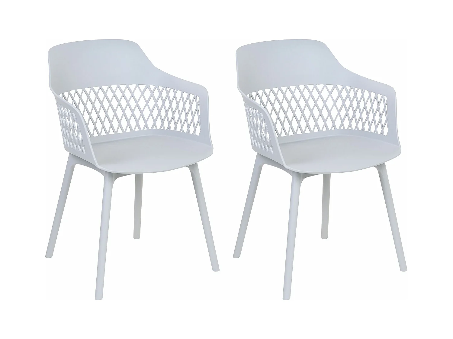 Esszimmerstuhl 2er Set Kunststoff grau mit Metallfüßen Modern Skandi Almira