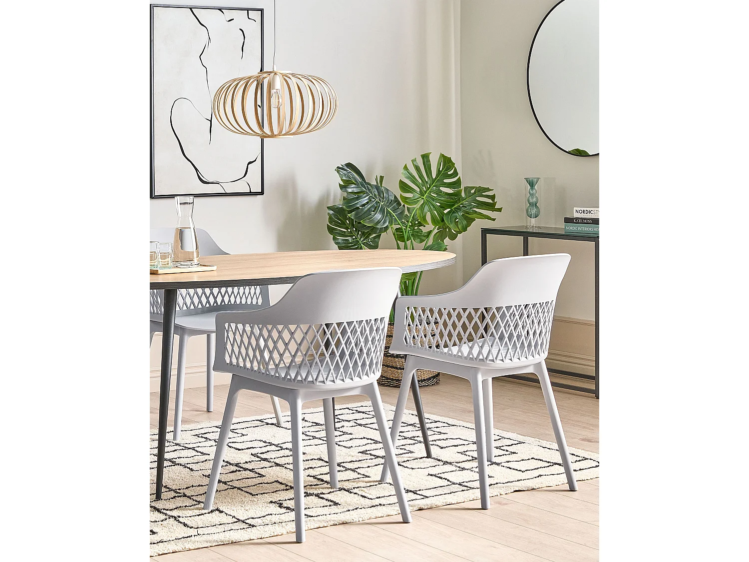 Lot de 2 chaises de salle à manger ALMIRA Gris clair