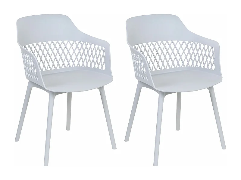 Lot de 2 chaises de salle à manger ALMIRA Gris clair
