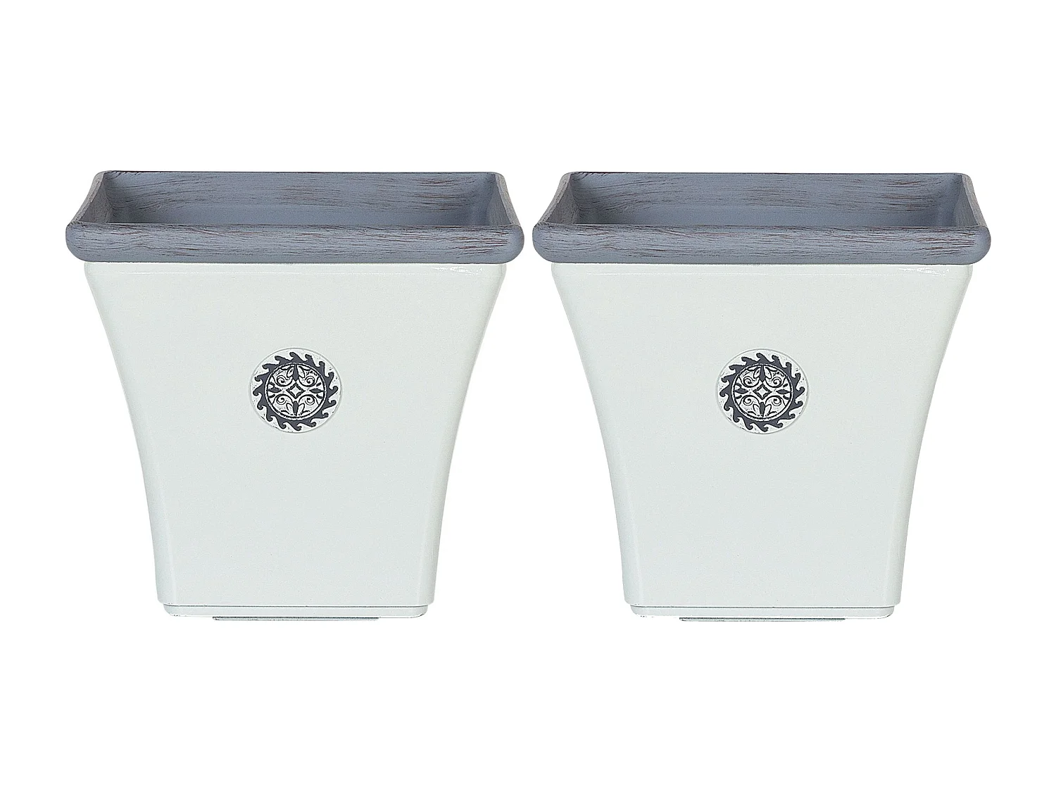 Set van 2 bloempotten ELATEIA Steen 43 cm Wit