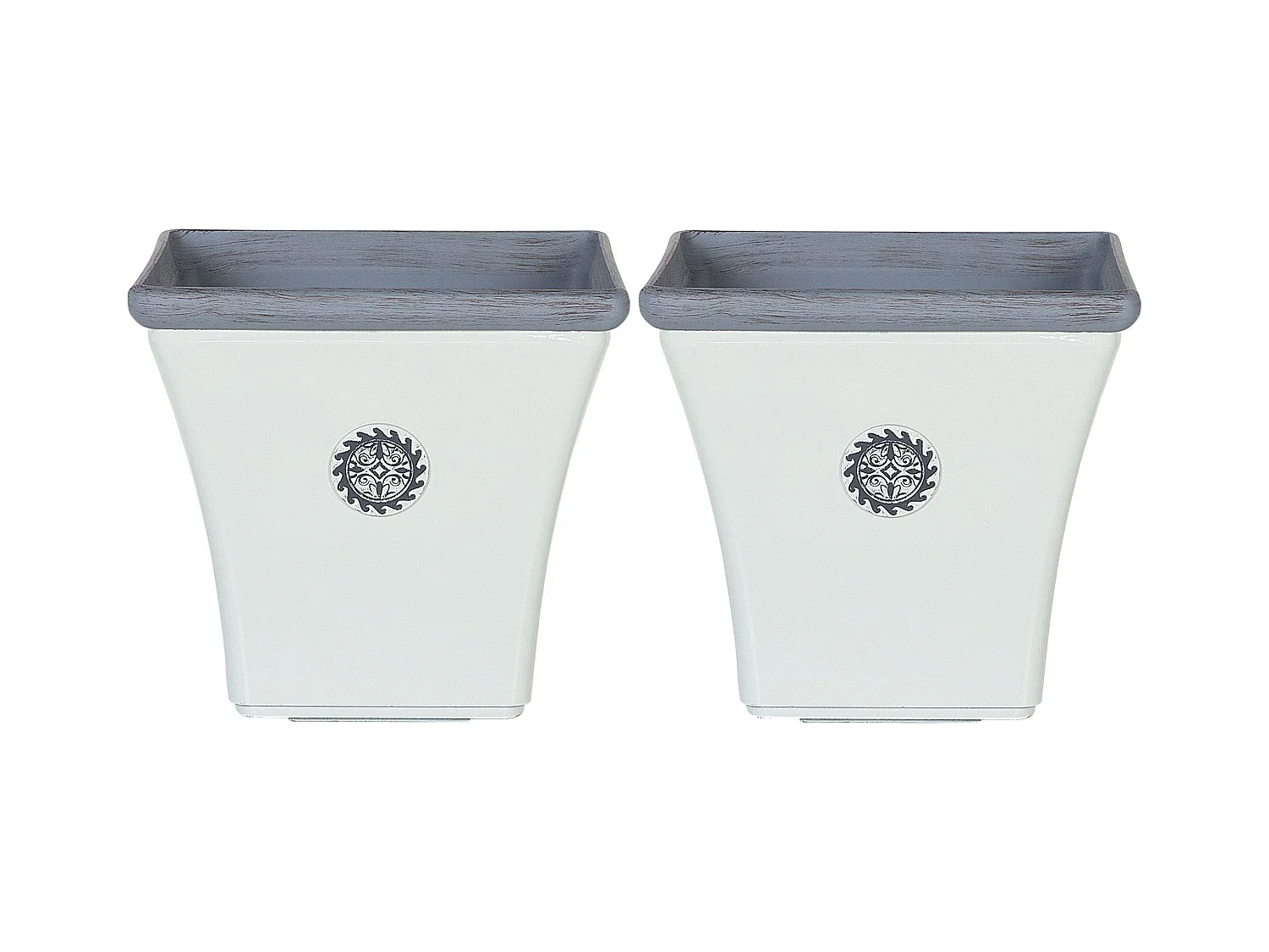Set van 2 bloempotten ELATEIA Steen 43 cm Wit