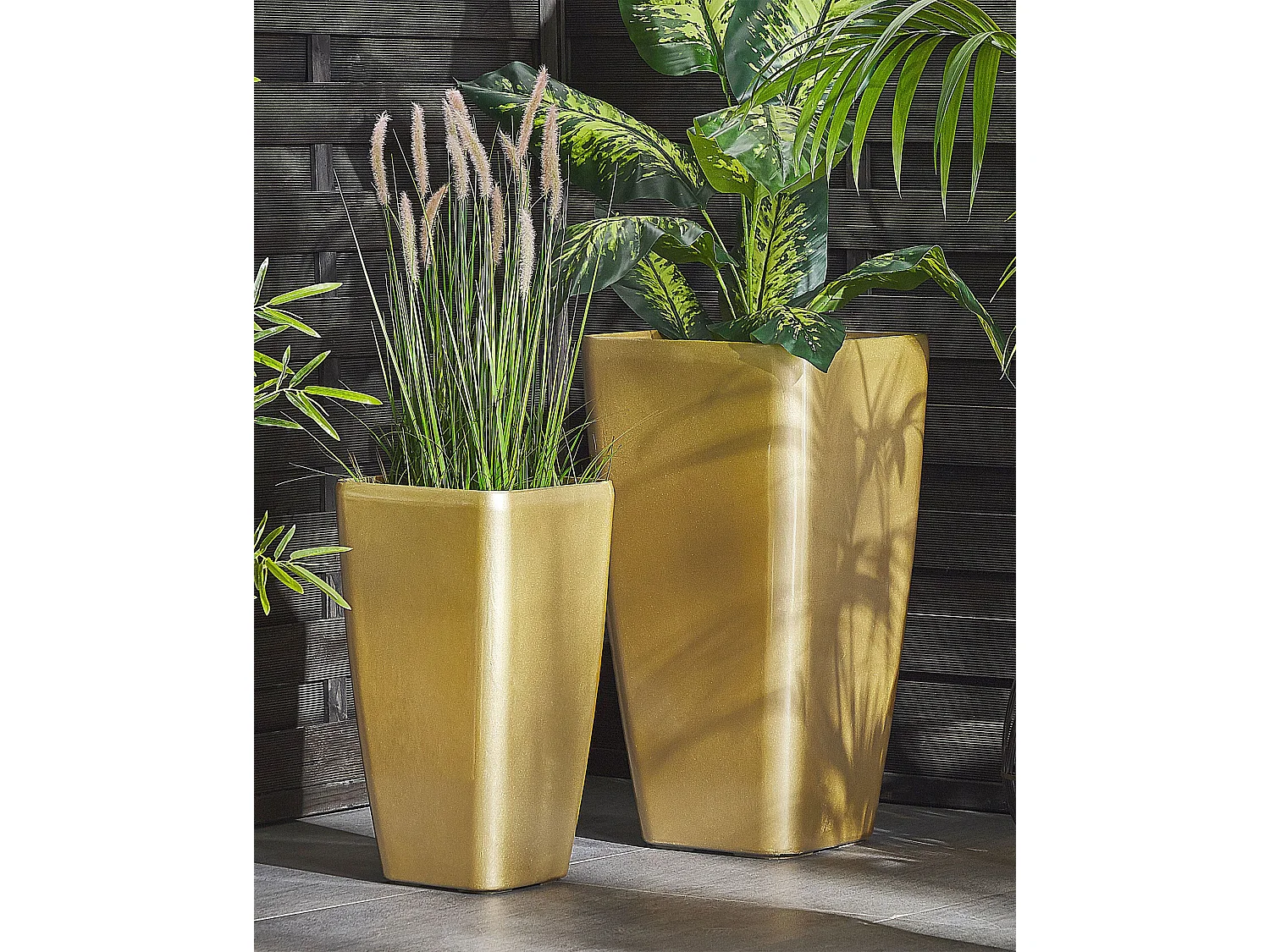 Lot de 2 pots de fleurs MODI 30 cm Doré