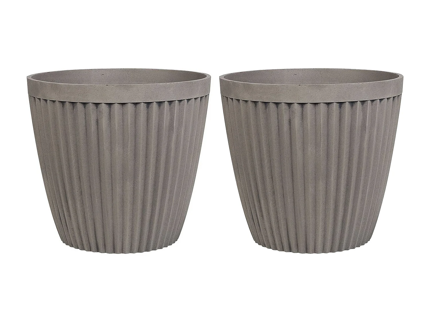 Lot de 2 pots de fleurs POKA 44 cm Taupe