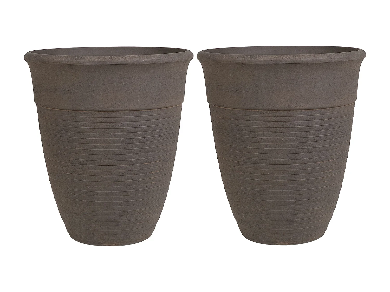 Set van 2 bloempotten KATALIMA Steen 50 cm Bruin