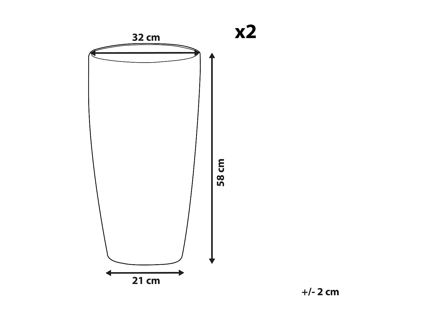 Set di 2 vasi per piante LIMENARI Pietra 32 cm Bianco