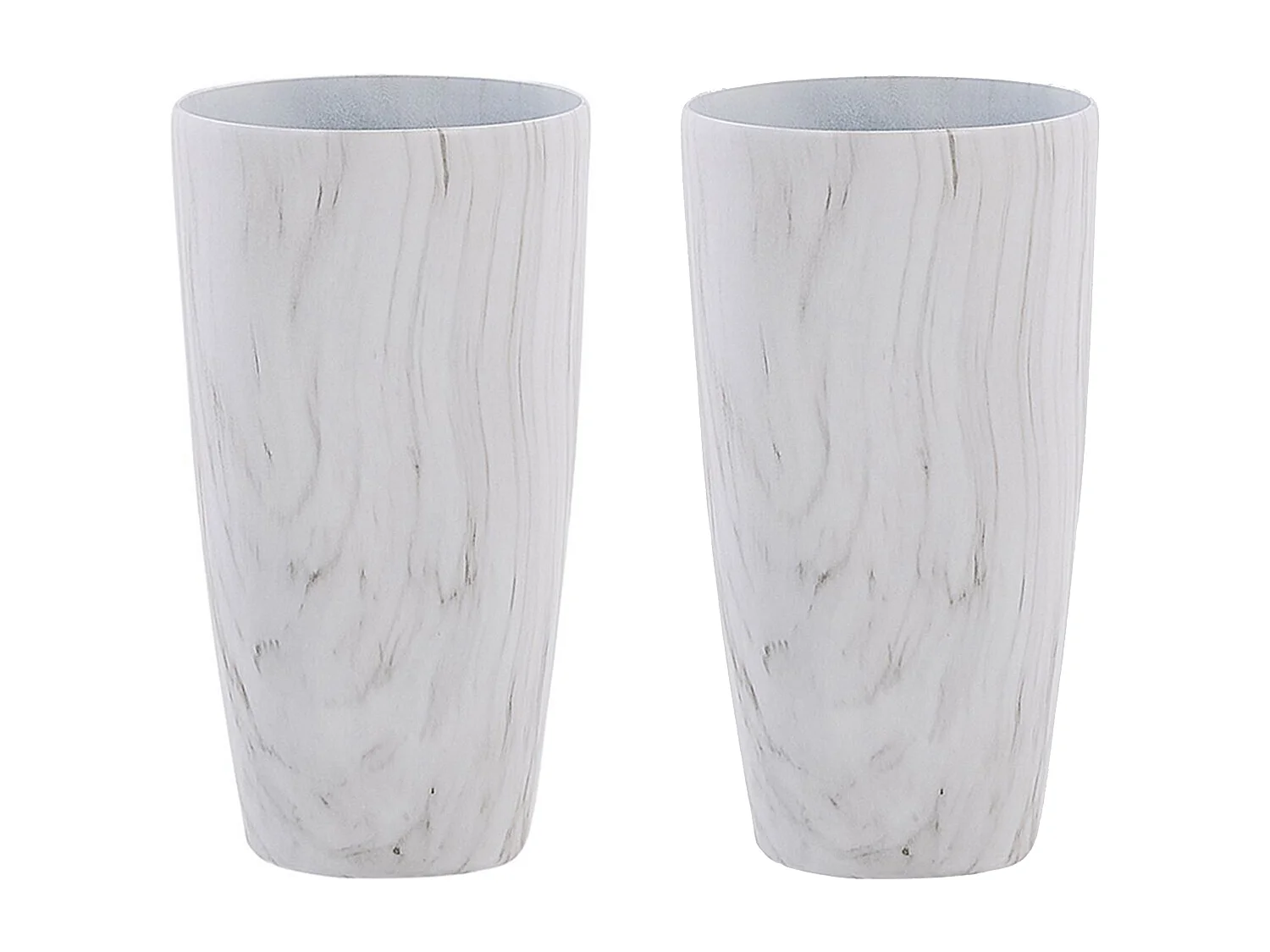 Set van 2 bloempotten LIMENARI Steen 32 cm Wit