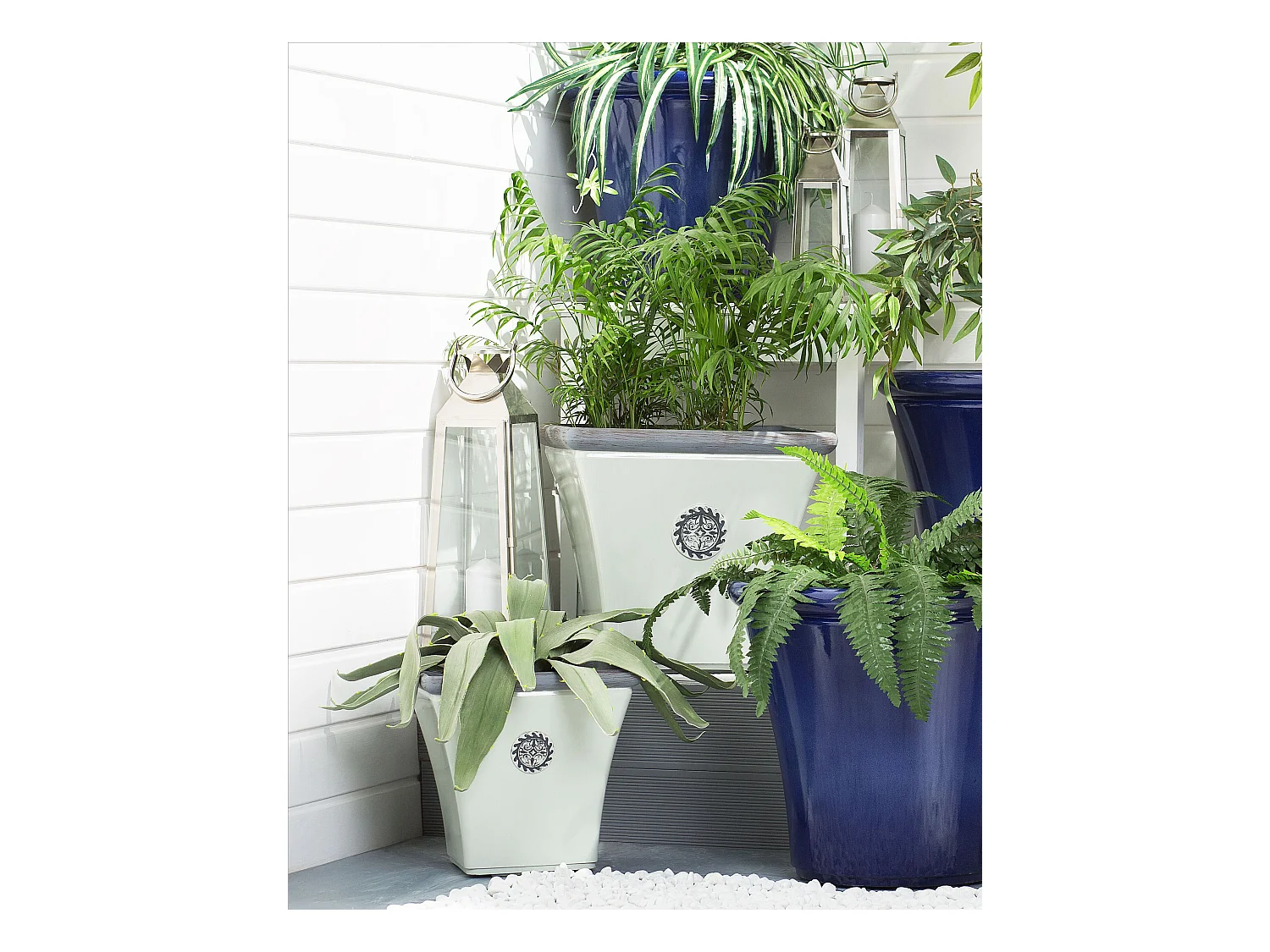 Lot de 2 pots de fleurs ELATEIA 32 cm Blanc