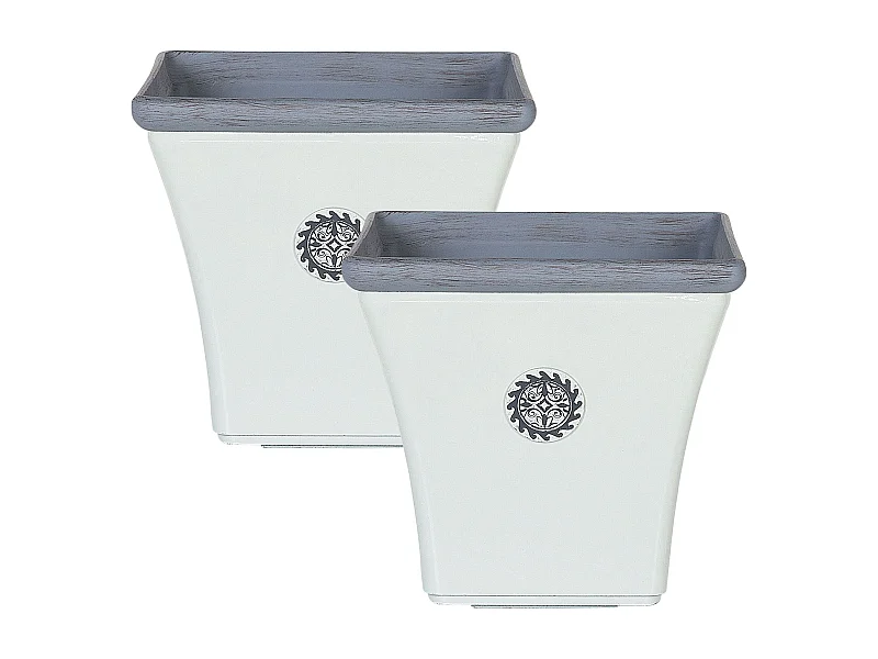 Lot de 2 pots de fleurs ELATEIA 32 cm Blanc