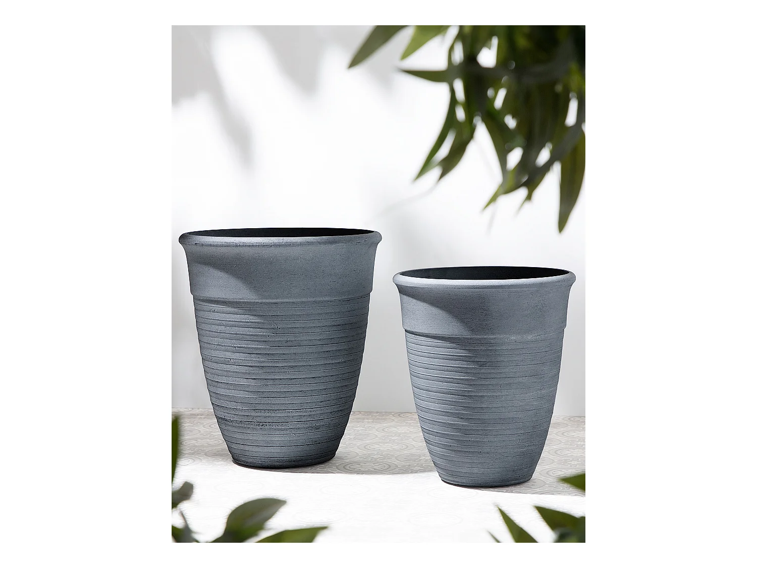 Lot de 2 pots de fleurs KATALIMA 43 cm Gris