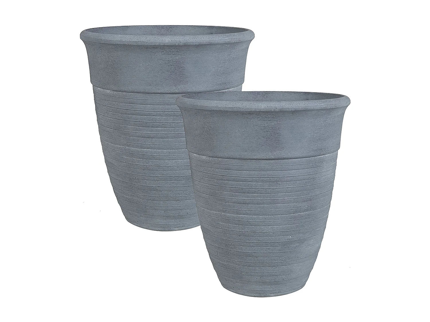 Lot de 2 pots de fleurs KATALIMA 43 cm Gris