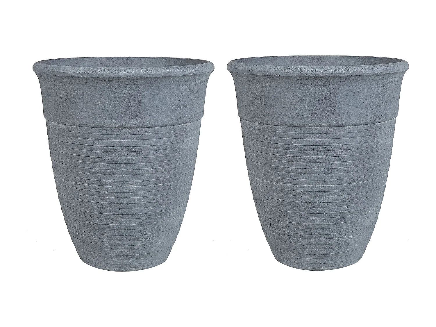 Lot de 2 pots de fleurs KATALIMA Pierre 43 cm Gris