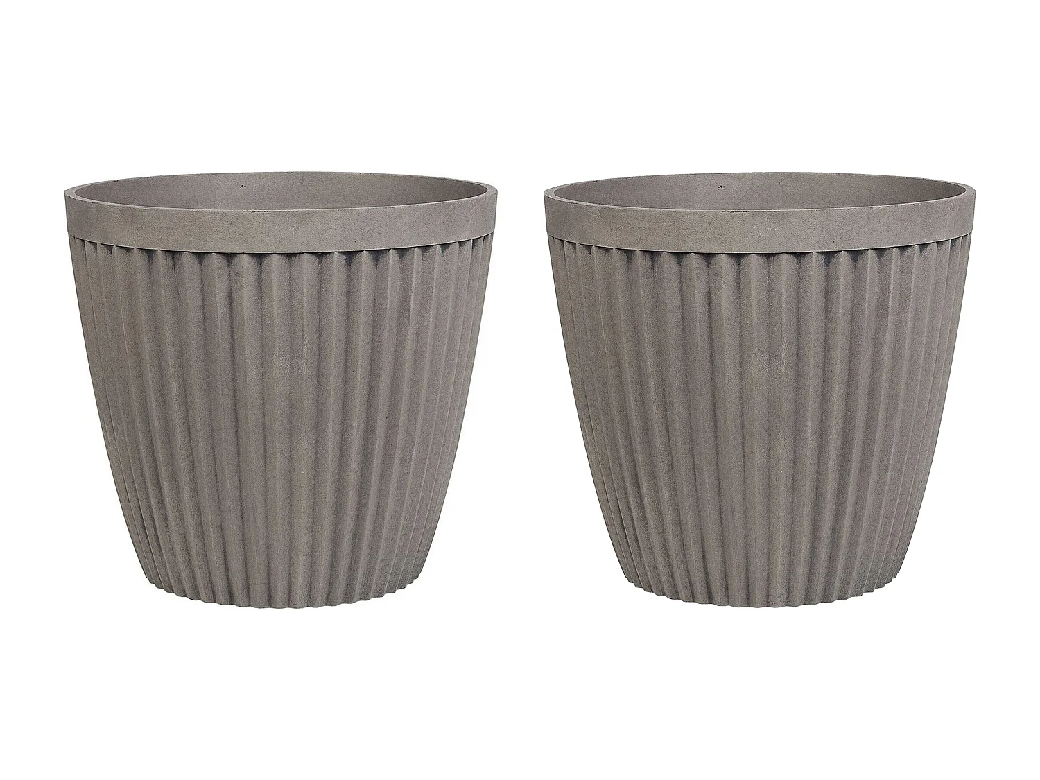 Set van 2 bloempotten POKA Steen 36 cm Taupe