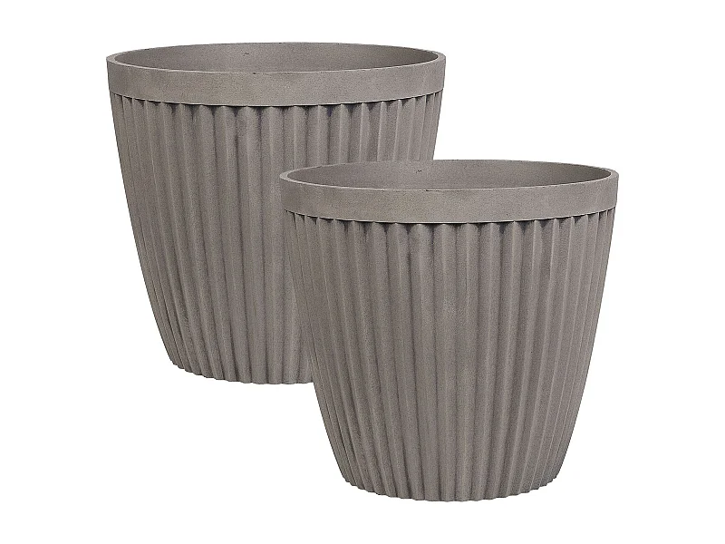 Set di 2 vasi per piante POKA Pietra 36 cm Tortora