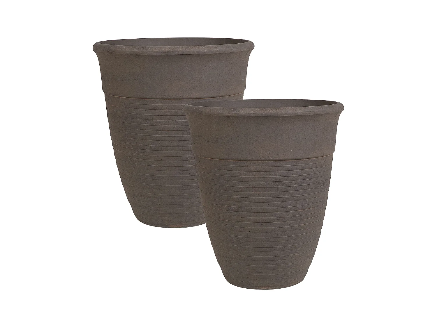 Set van 2 bloempotten KATALIMA Steen 43 cm Bruin