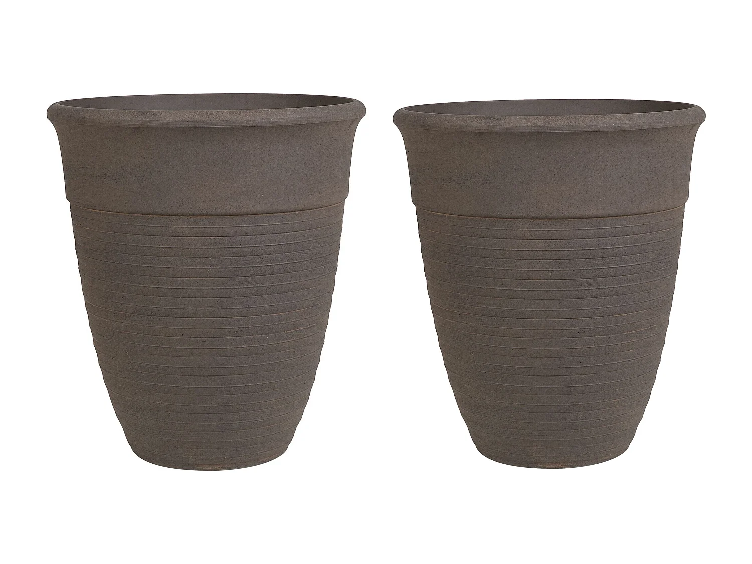 Set van 2 bloempotten KATALIMA Steen 43 cm Bruin