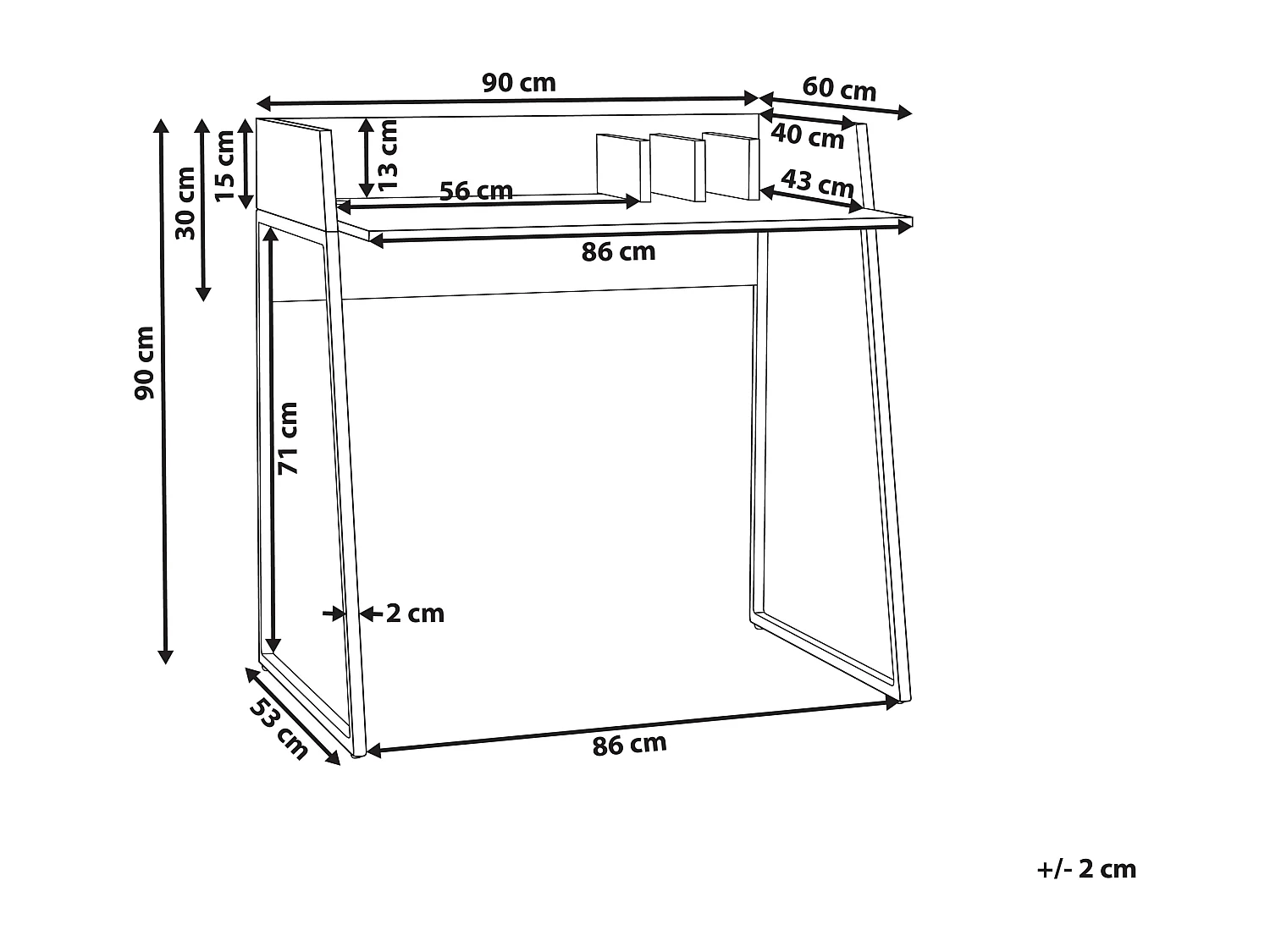 Table de bureau ANAH Blanc 90 cm 60 cm