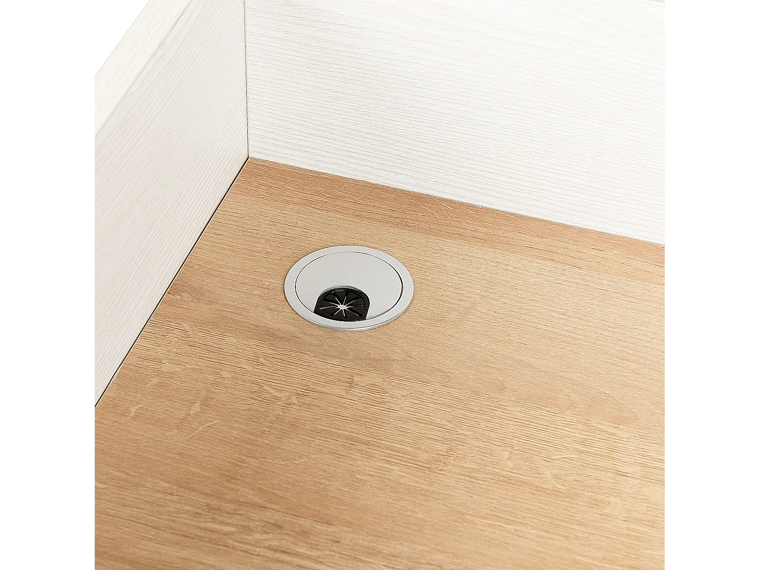 Biurko 90 x 60 cm jasne drewno z białym ANAH