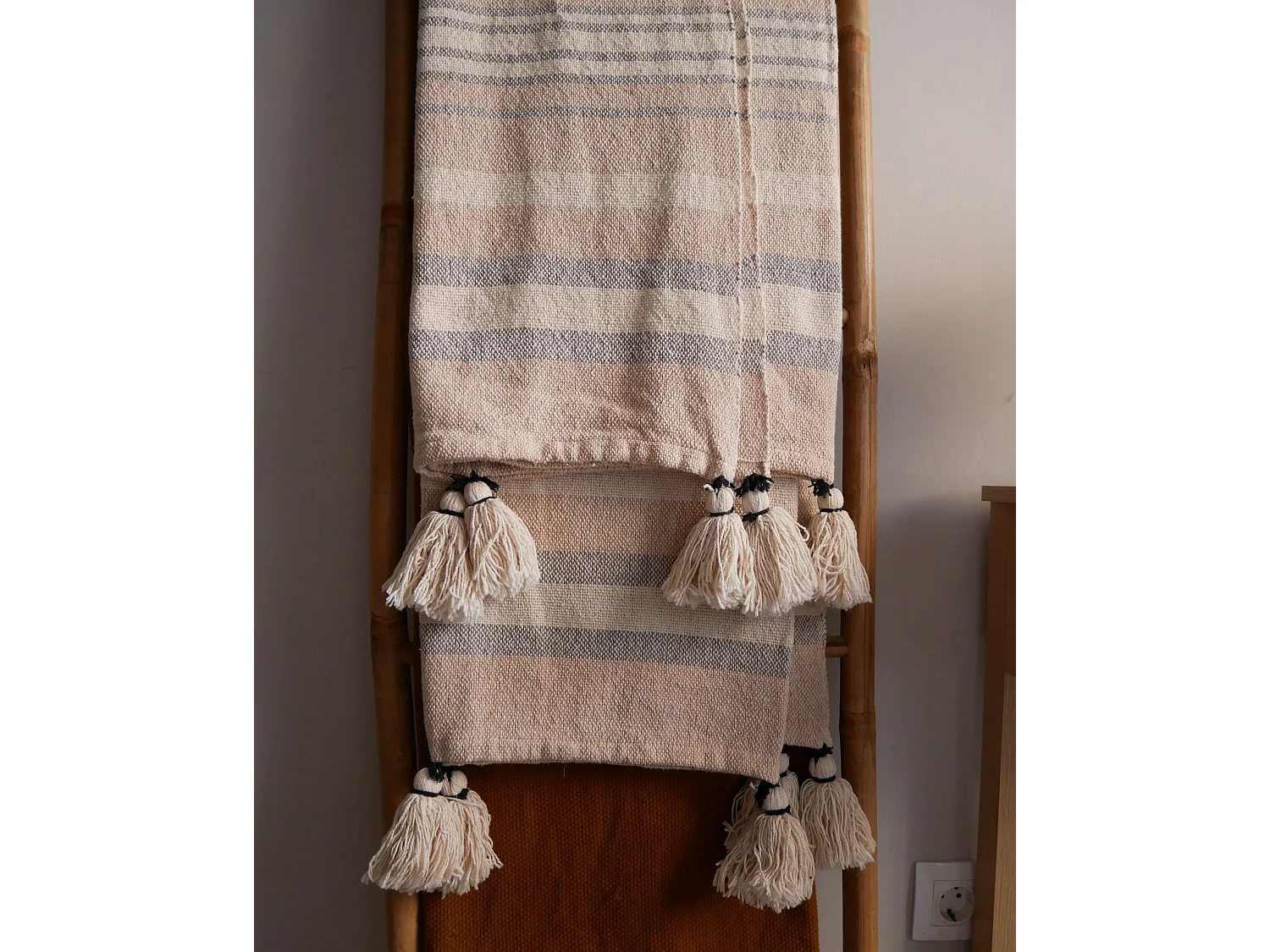 Plaid YARSELI Katoen 130 x 170 cm Beige
