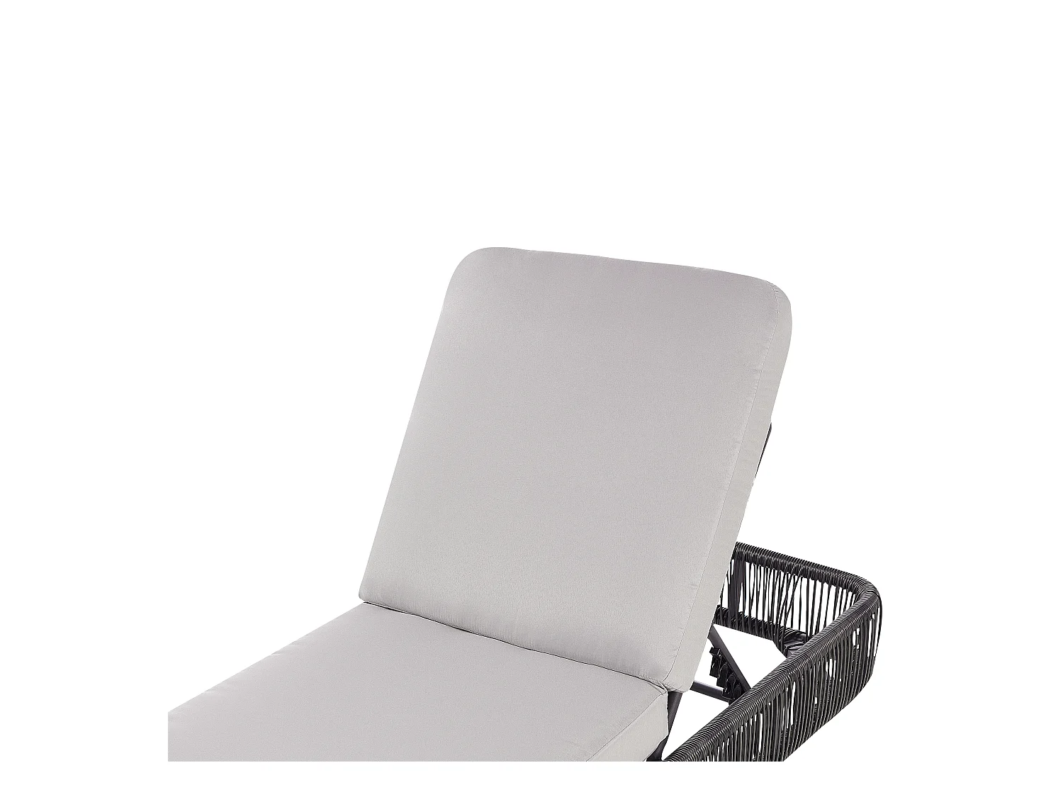 Leżak ogrodowy z poduszką OSINI Rozkładany Technorattan Szary