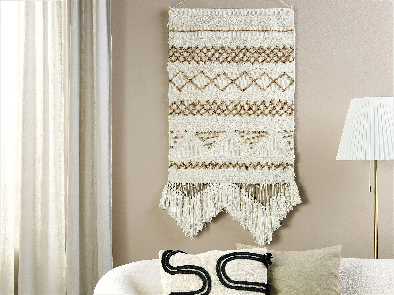 Decoración de pared de tela BAZDAN Algodón 107 cm Beige